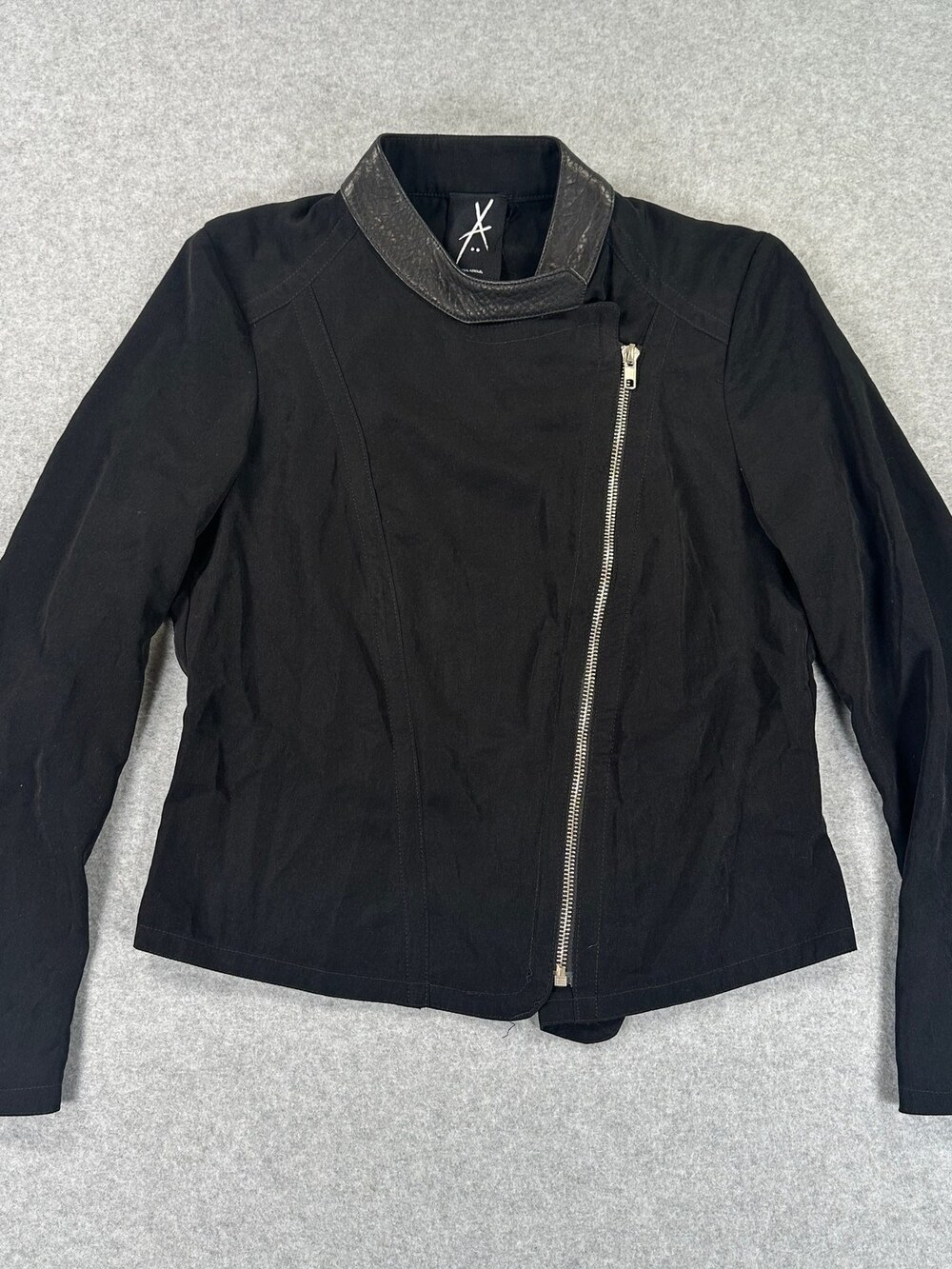 Yigal Azrouel Moto Jacket Black Asymmetric Zip Women's Size 2